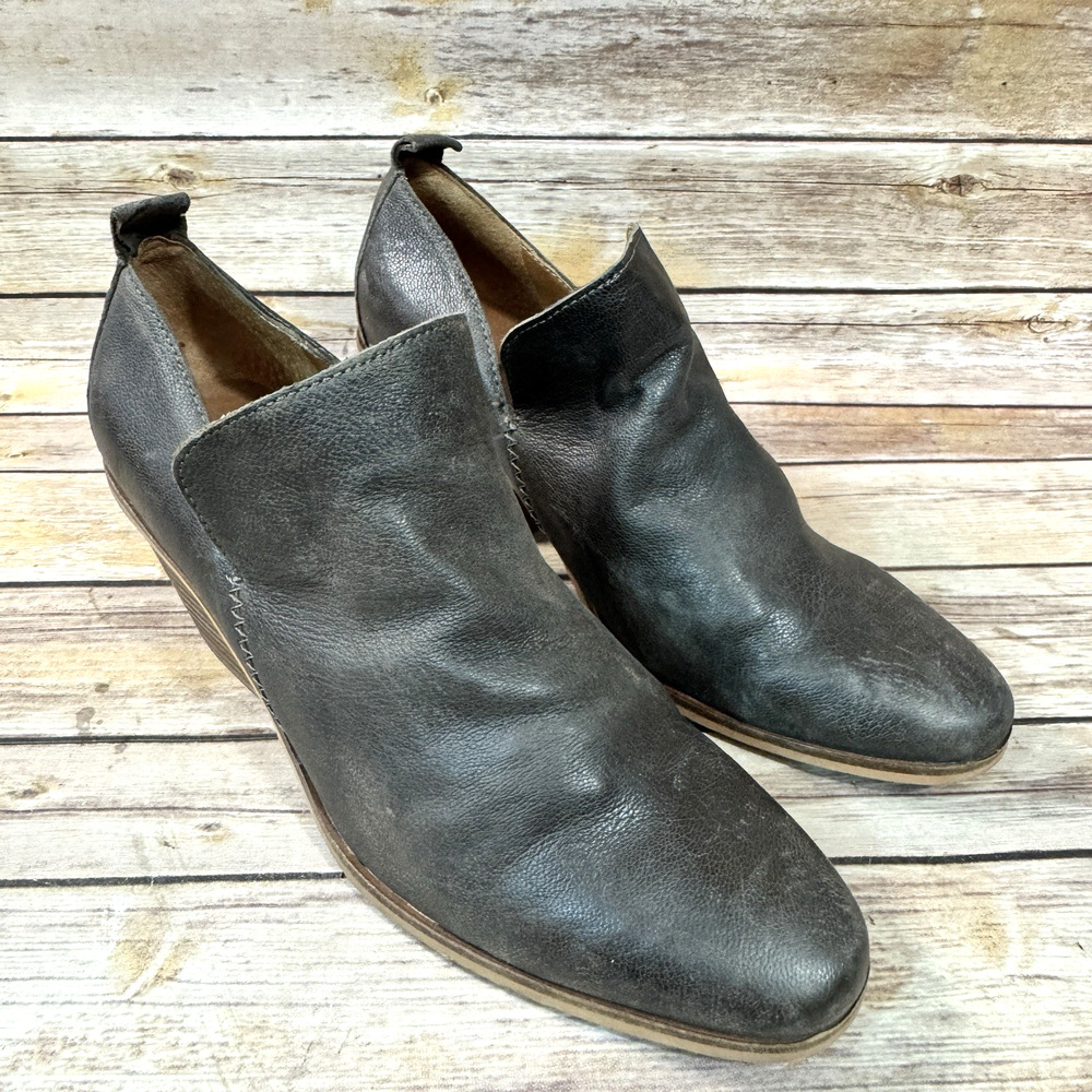 Lucky Brand Womens Brown LK Victorey Leather Slip On Ankle Boots 11M
